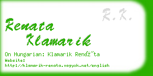 renata klamarik business card